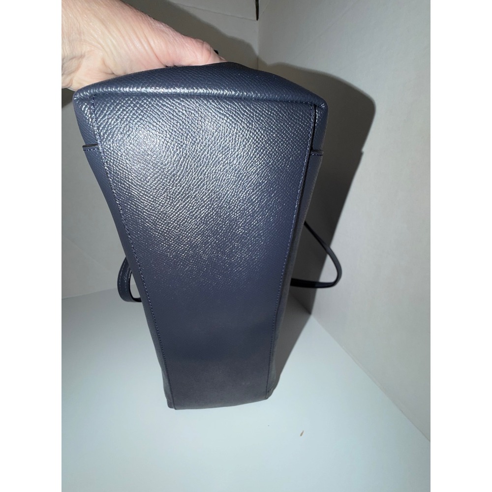 Coach Ava Chain Tote Midnight Navy Crossgrain Leather Shoulder Bag F57526 - Picture 12 of 16